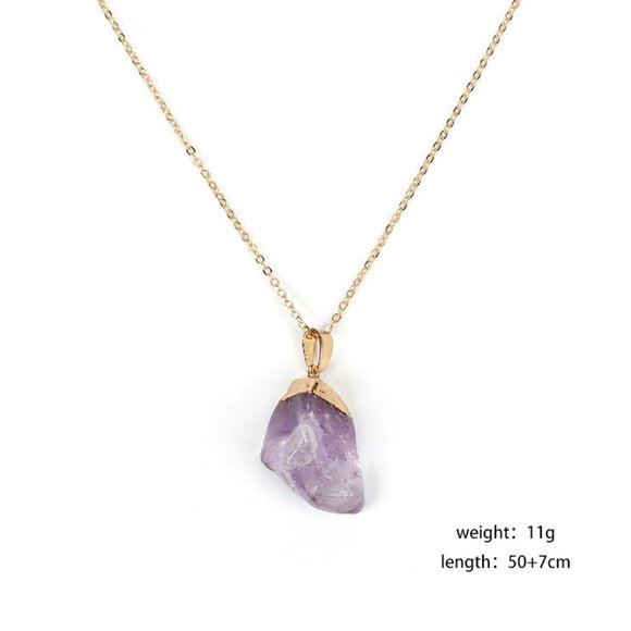 Amethyst Purple Crystal Pendant Necklace - Picture 7 of 12